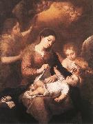 MURILLO, Bartolome Esteban Mary and Child with Angels Playing Music sg china oil painting reproduction